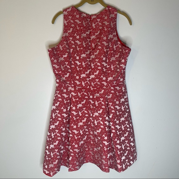ROSALITA MCGEE Red Floral Crochet Detail A Line Sleeveless Dress Size Large - Picture 6 of 6